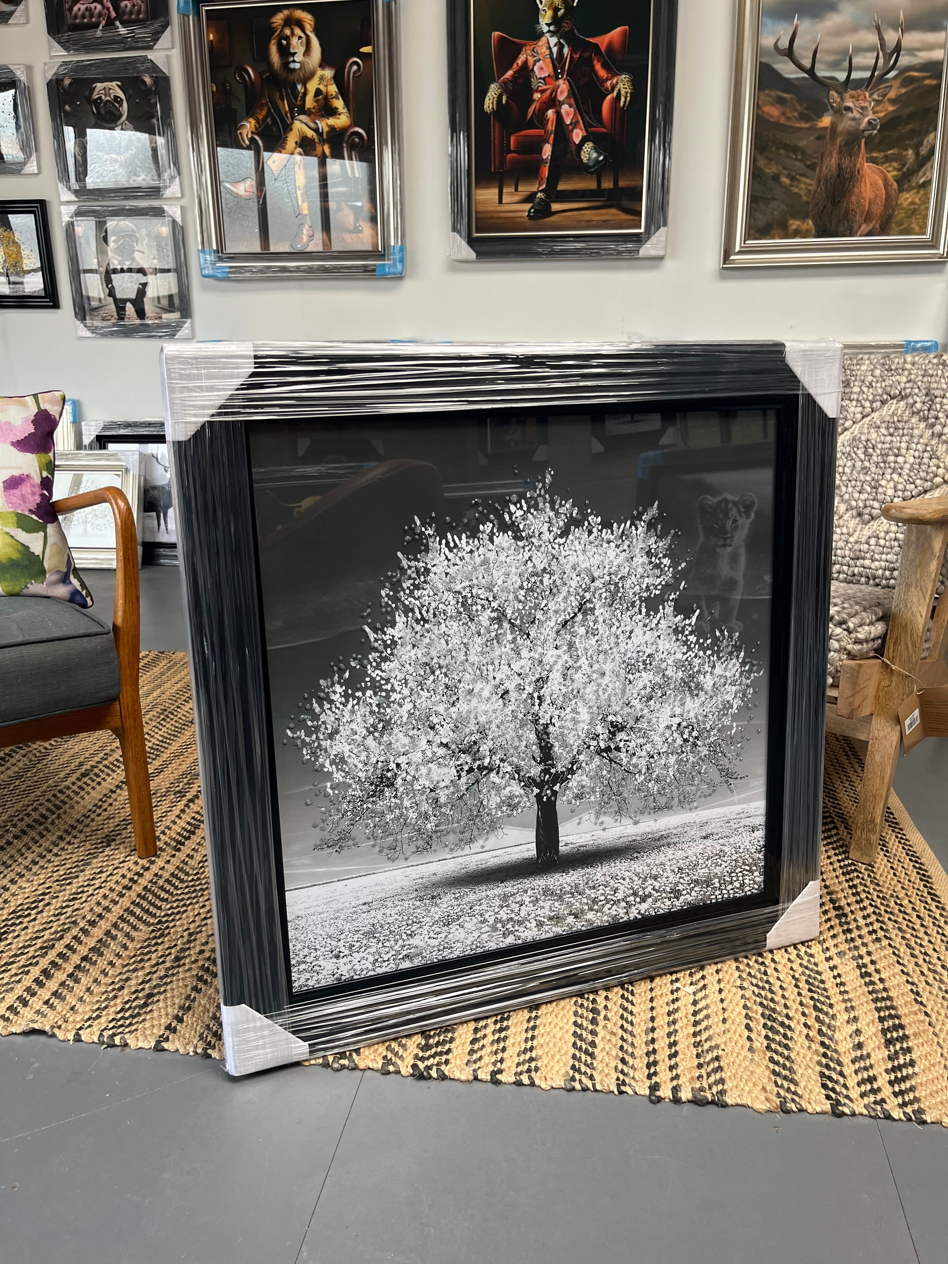 Blossom Tree Liquid Art Black Frame Two options