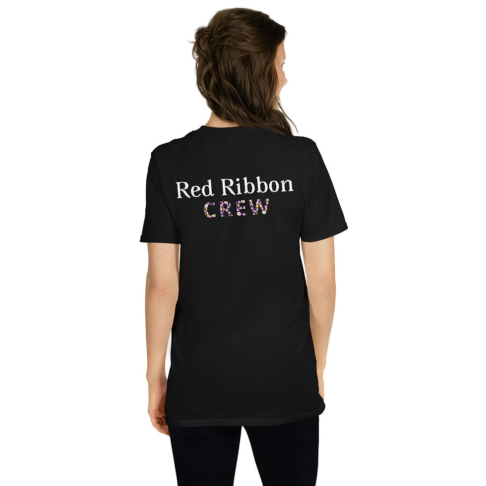 Thumbnail: Women's Red Ribbon Crew Short-Sleeve Unisex T-Shirt