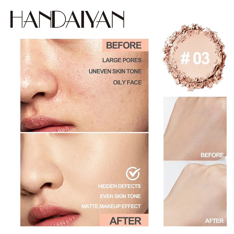 Thumbnail: 8 Color Matte Face Pressed Powder 24 Hours Oil Control Natural Setting Powder Fo
