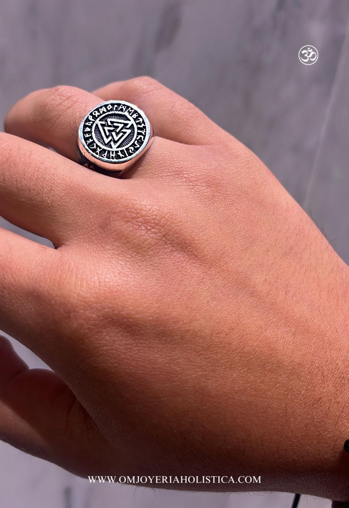 Anillo Valknut Plata Protección