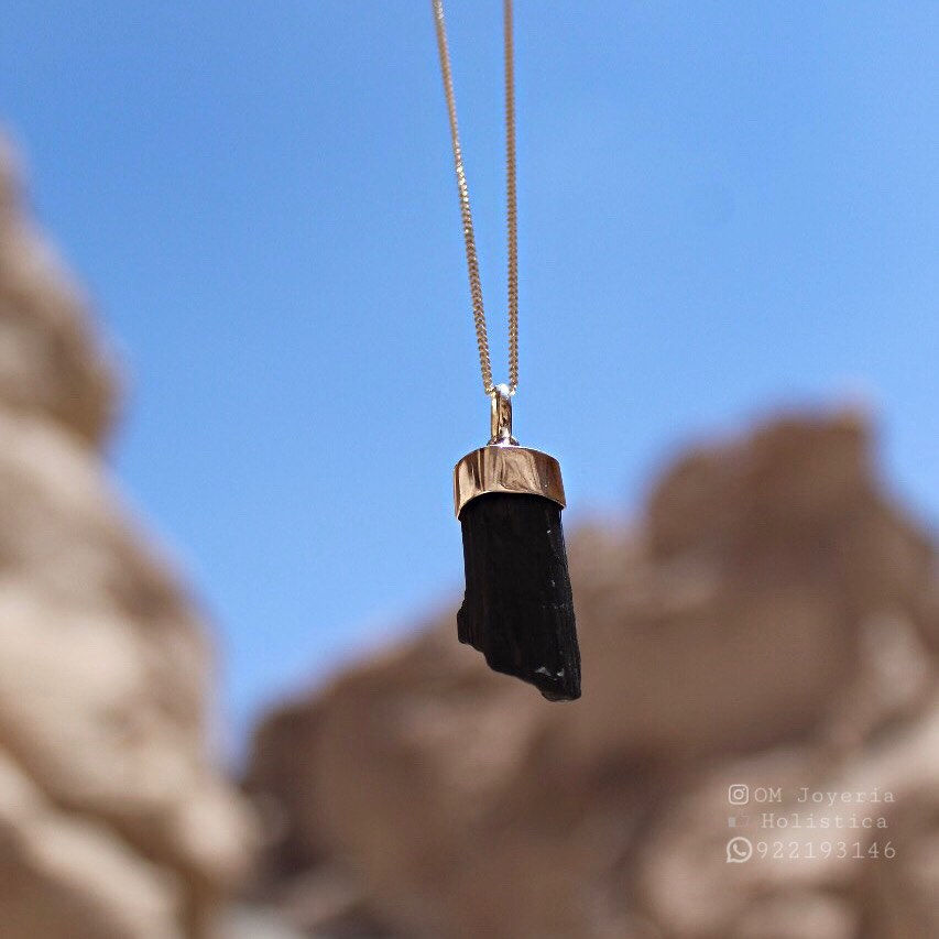 COLLAR PUNTAS TURMALINA NEGRA y plata950