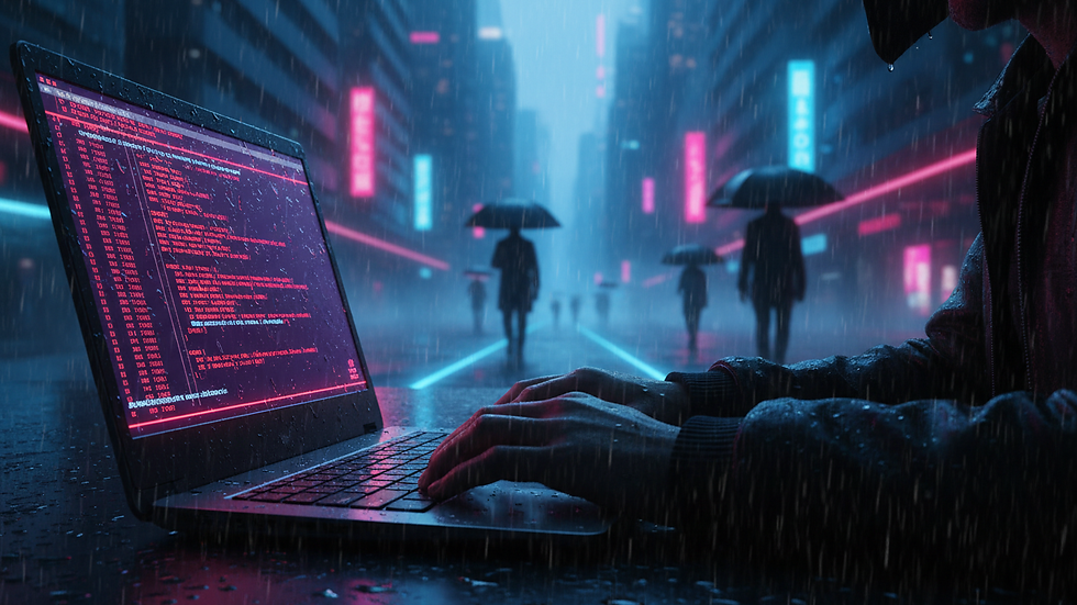 Close-up view of a developer coding custom scripts on a laptop