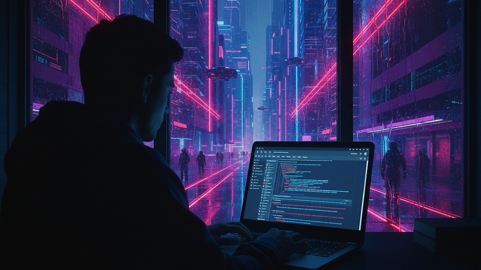 Close-up view of a developer coding a Wix website on a laptop