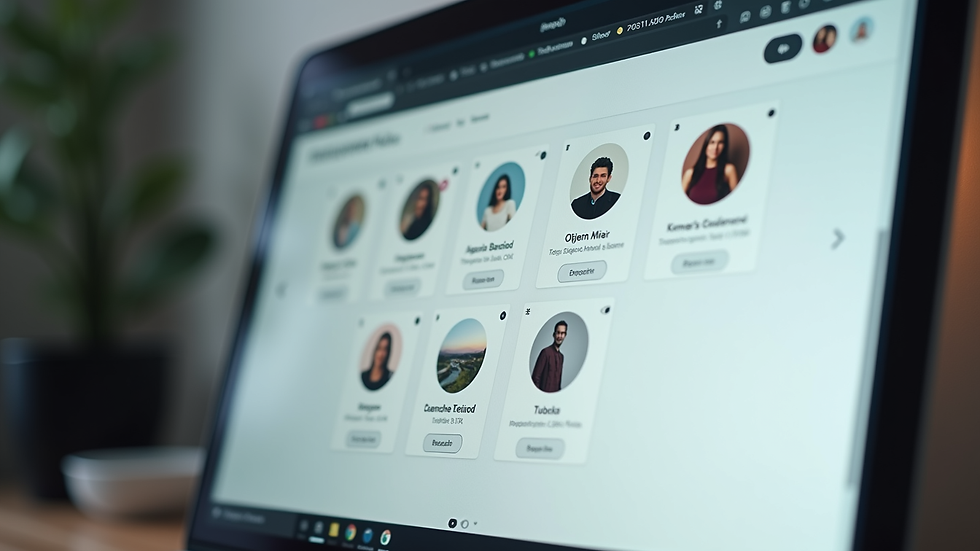 Close-up view of a website dashboard showing multiple Instagram accounts connected