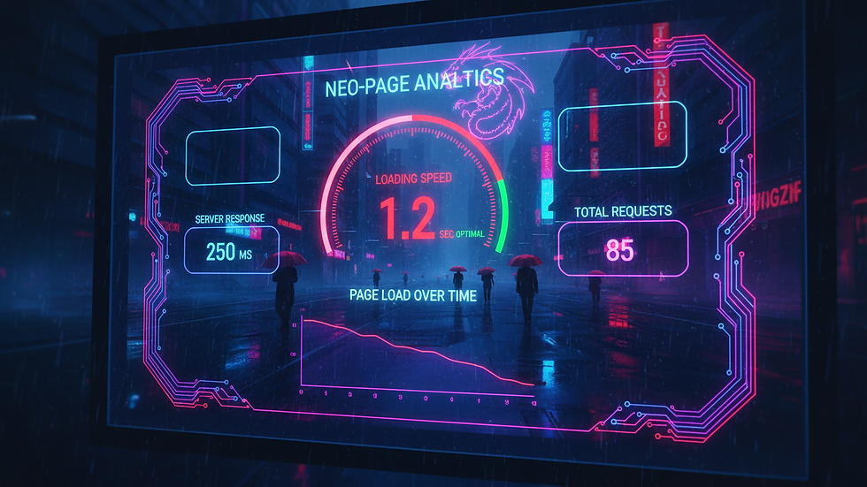 Close-up view of a website performance analytics dashboard showing loading speed metrics