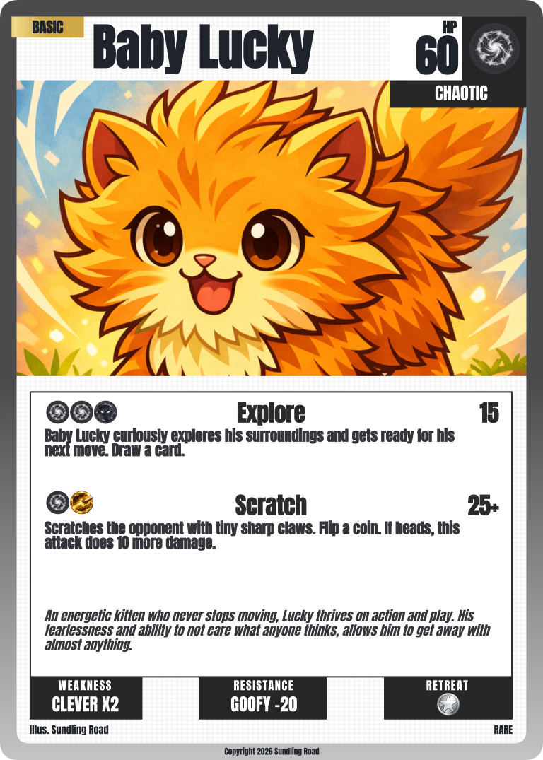 Custom Pet Themed Trading Card