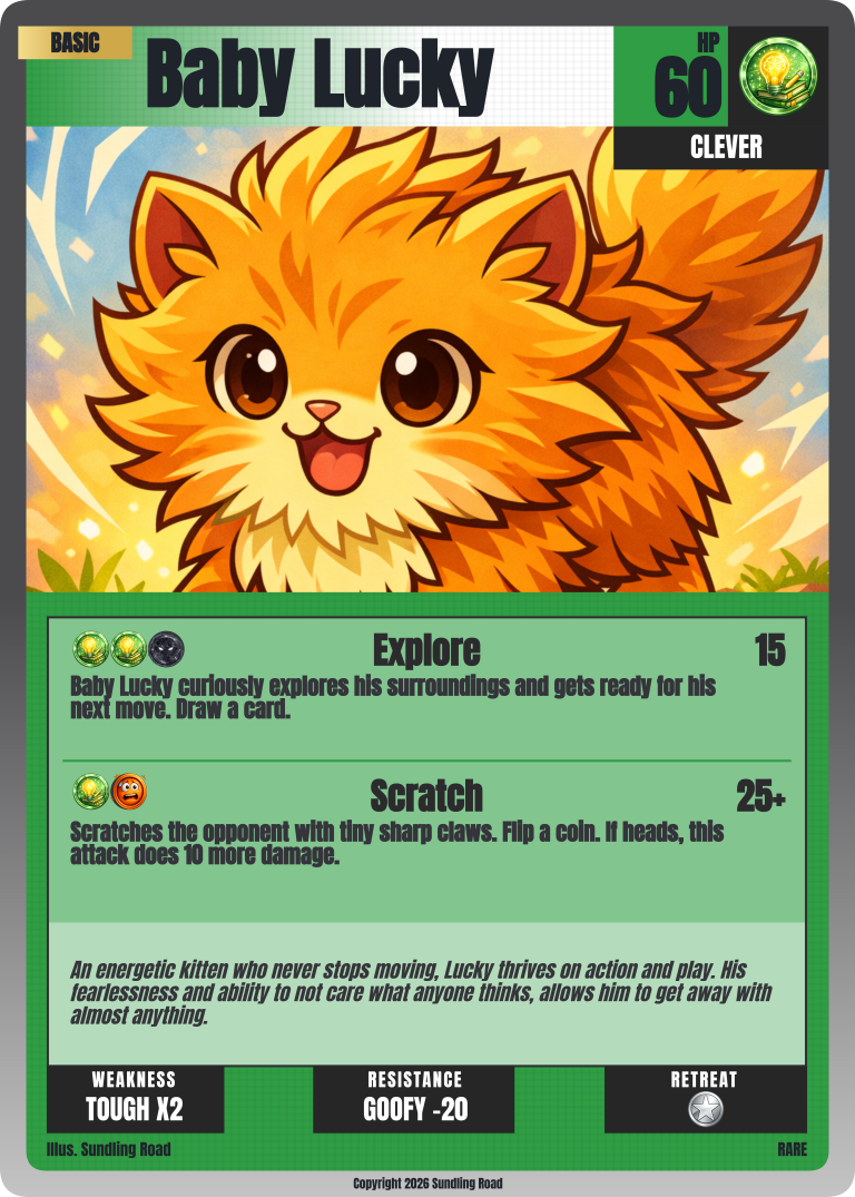 Custom Pet Themed Trading Card