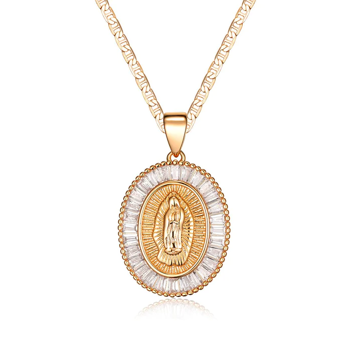 Gold plated hotsell virgin mary necklace