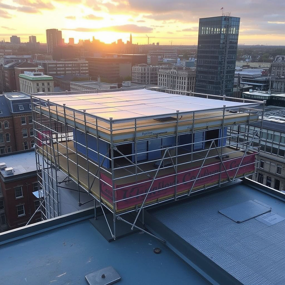 Temporary Roof Coverings_of scaffholding in the city