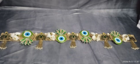 Handcrafted Evil Eye Green Toran | Elegant Decor |