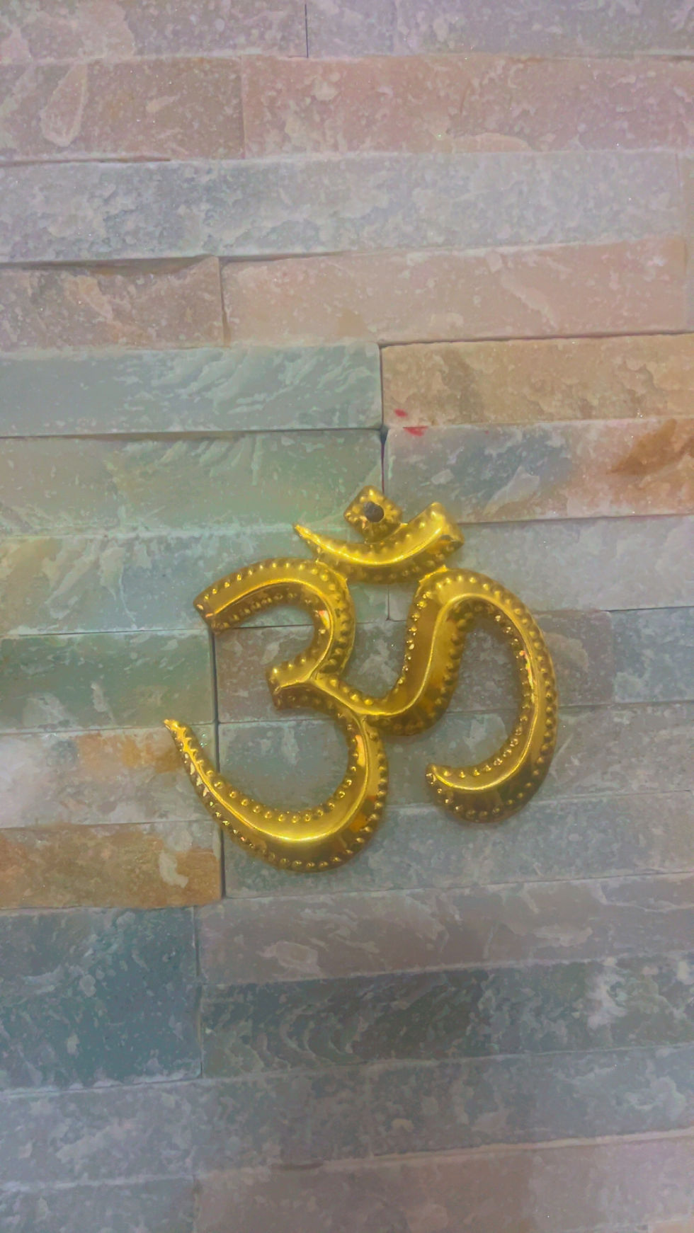 Thumbnail: Brass Om Sign Wall Hanging for Home & Temple Décor