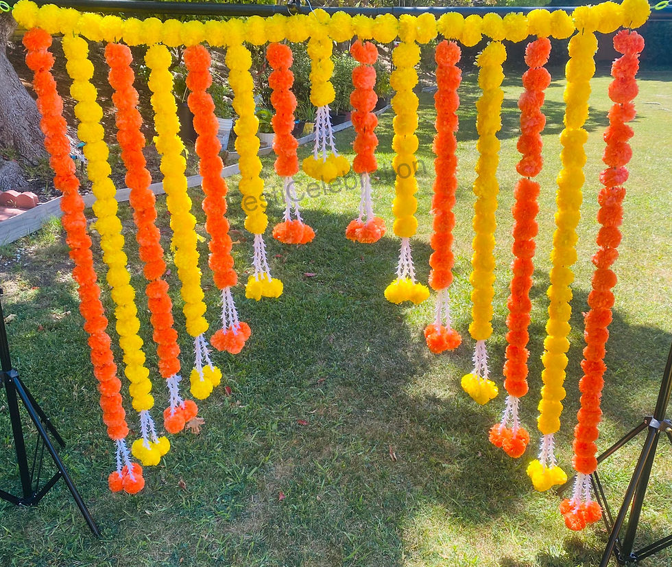 Marigold Flower Toran and Backdrop