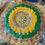 Thumbnail: Indian Handmade Green Rangoli Mate 10 inch - Size 