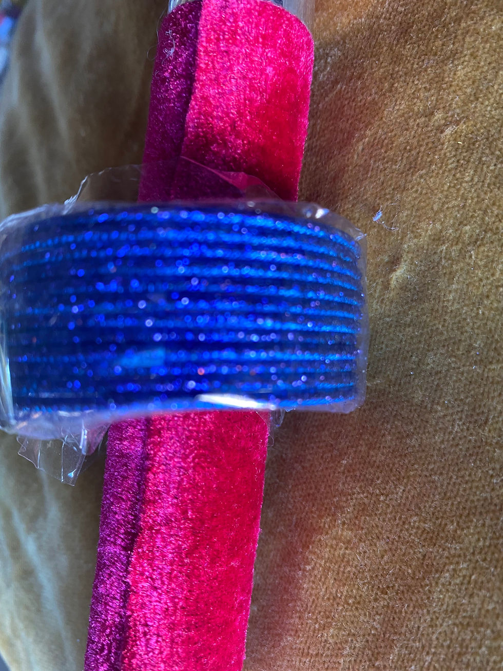 Thumbnail: Handmade Multicolor Kada/Bangles Set with Diamond Stone Work