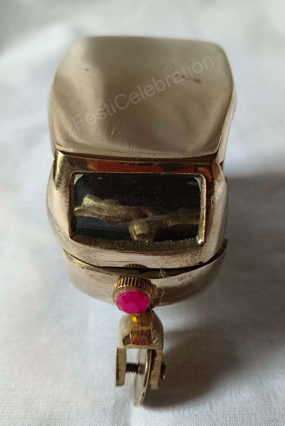 Thumbnail: 🛺🛺 Brass Decorative Auto Rickshaw Decorative Showpiece - 8 cm (Brass, Golden) 