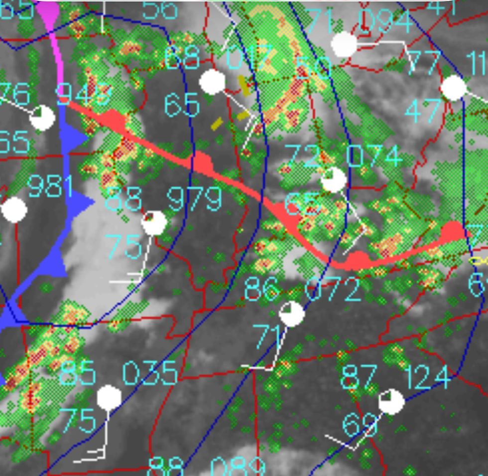 Surface Map on 5/30 Sunday Afternoon