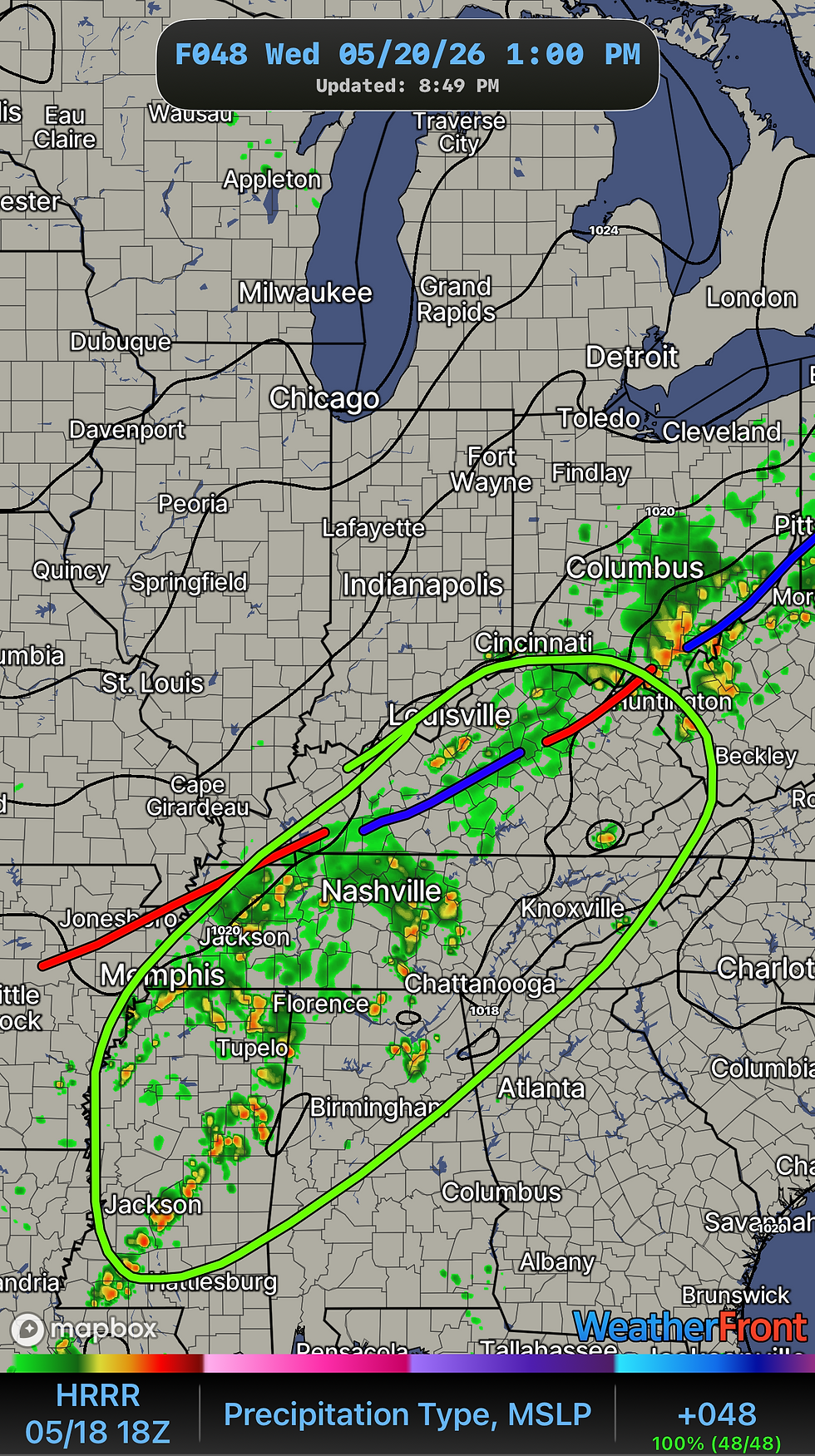 WEDNESDAY SURFACE MAP