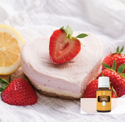 Strawberry Lemon Cheesecake Recipe with Lemon Essential Oil