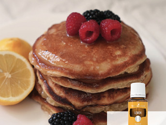 Lemon Vegan Pancakes Recipe with Lemon Essential Oil