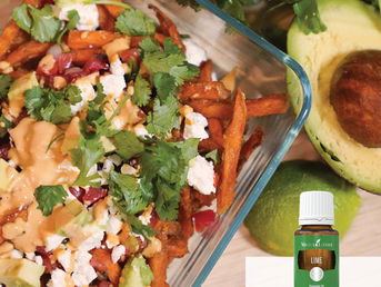 Loaded Sweet Potato Fries Recipe with Lime Essential Oil