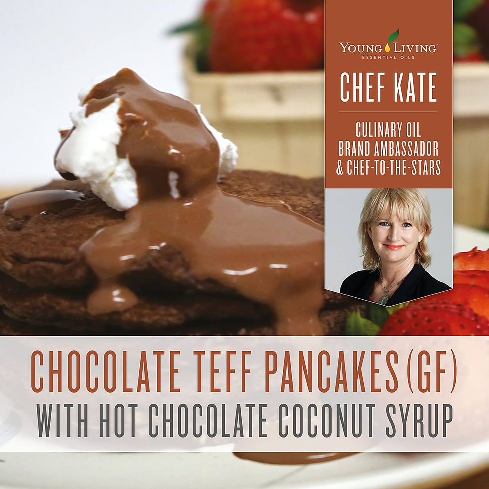 Gluten Free Chocolate Teff Pancakes Recipe with Cinnamon Essential Oil