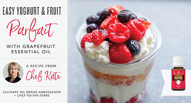 Yoghurt Fruit Parfait Recipe with Grapefruit Essential Oil