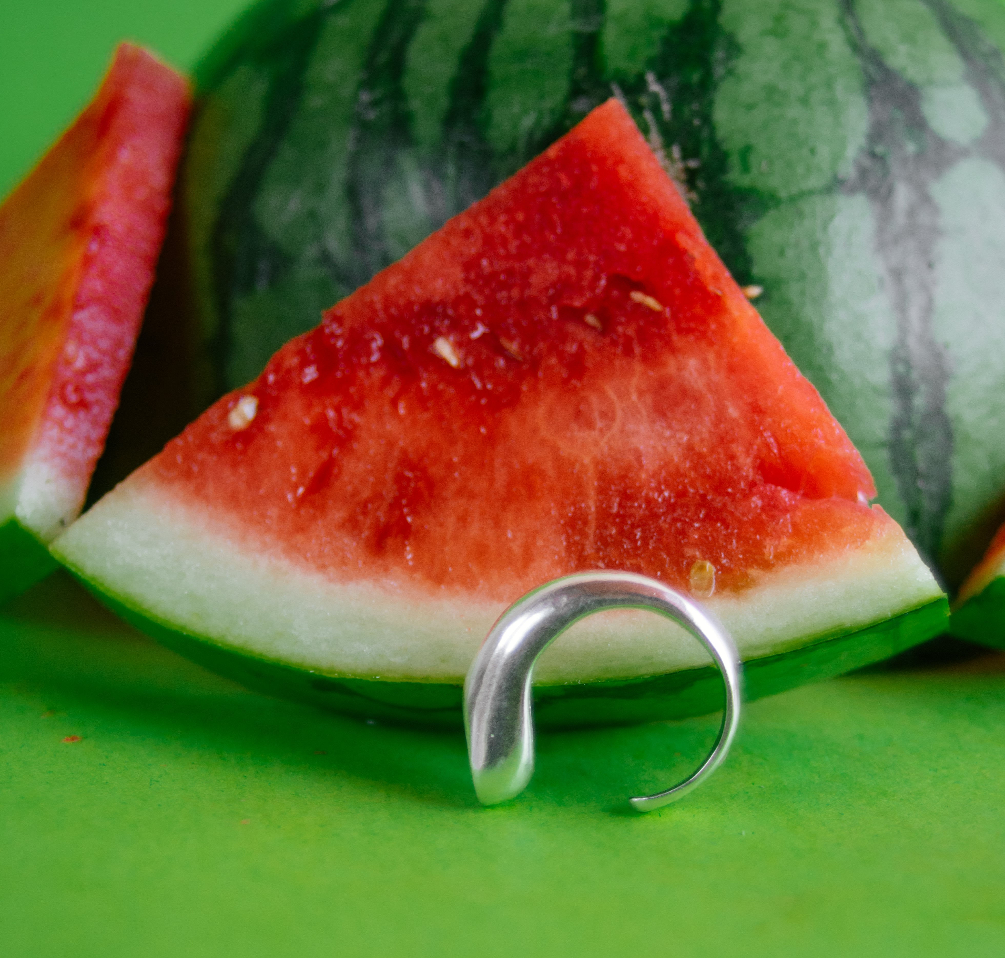 Anillo de plata de sandía