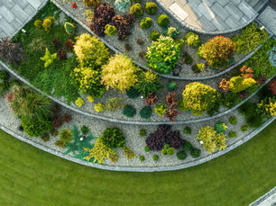 Landscaped Utah yard with stylish ground cover design
