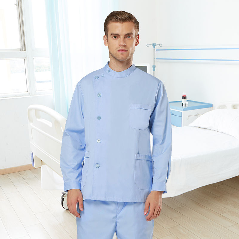 Thumbnail: Clearance Scrubs Nursing Uniforms For Women Men Set Top and Pant White Navy 