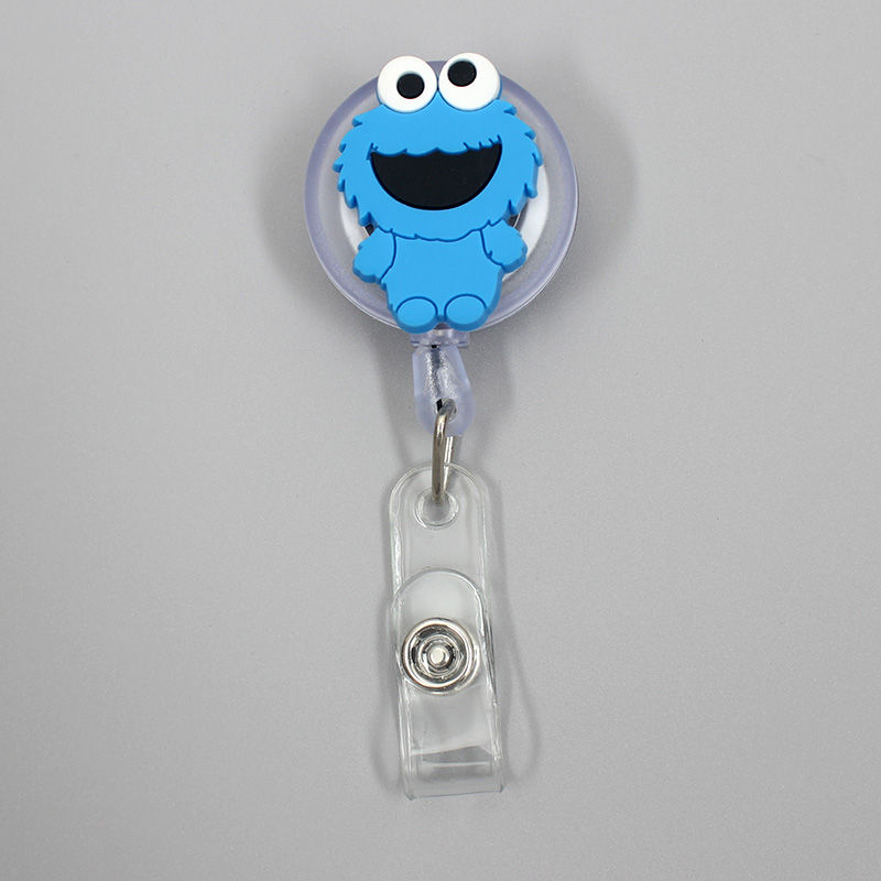 Thumbnail: Cartoon Blue Bread Boy Retractable Creative Badge Reel Students Nurse Girl 