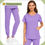 Thumbnail: Stretch Women Slim Fit Scrubs Sets Medical Uniforms Doctors Tops Joggers 