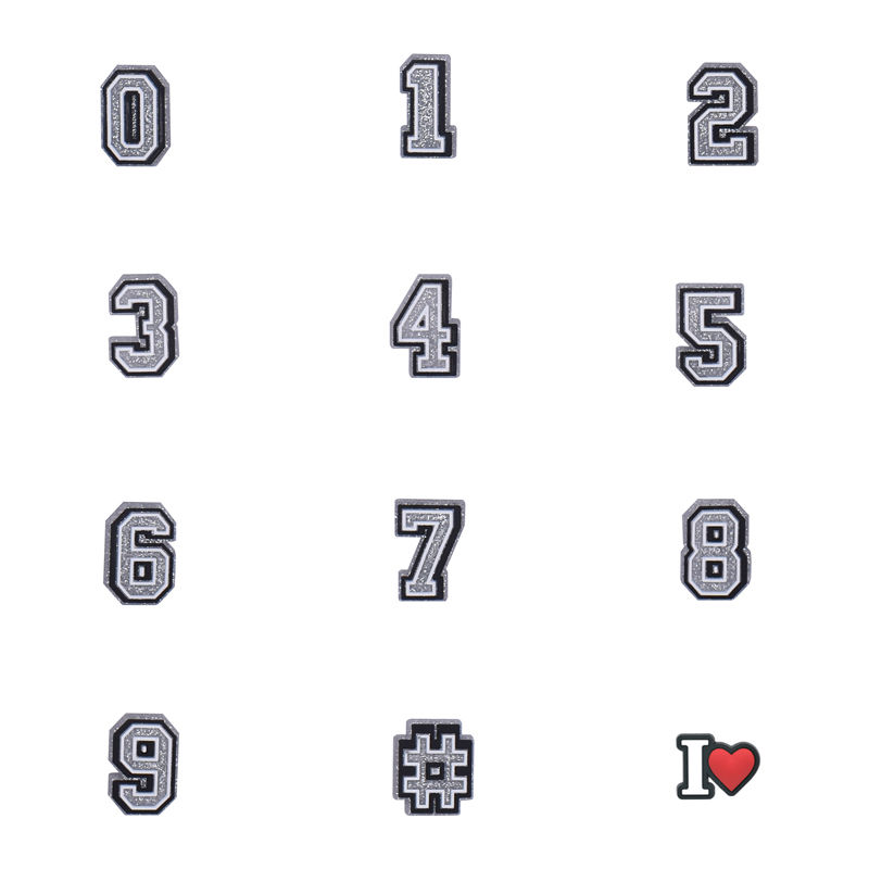 Thumbnail: Number Shoe Charms Decorations for Crocs 1pcs Angle 