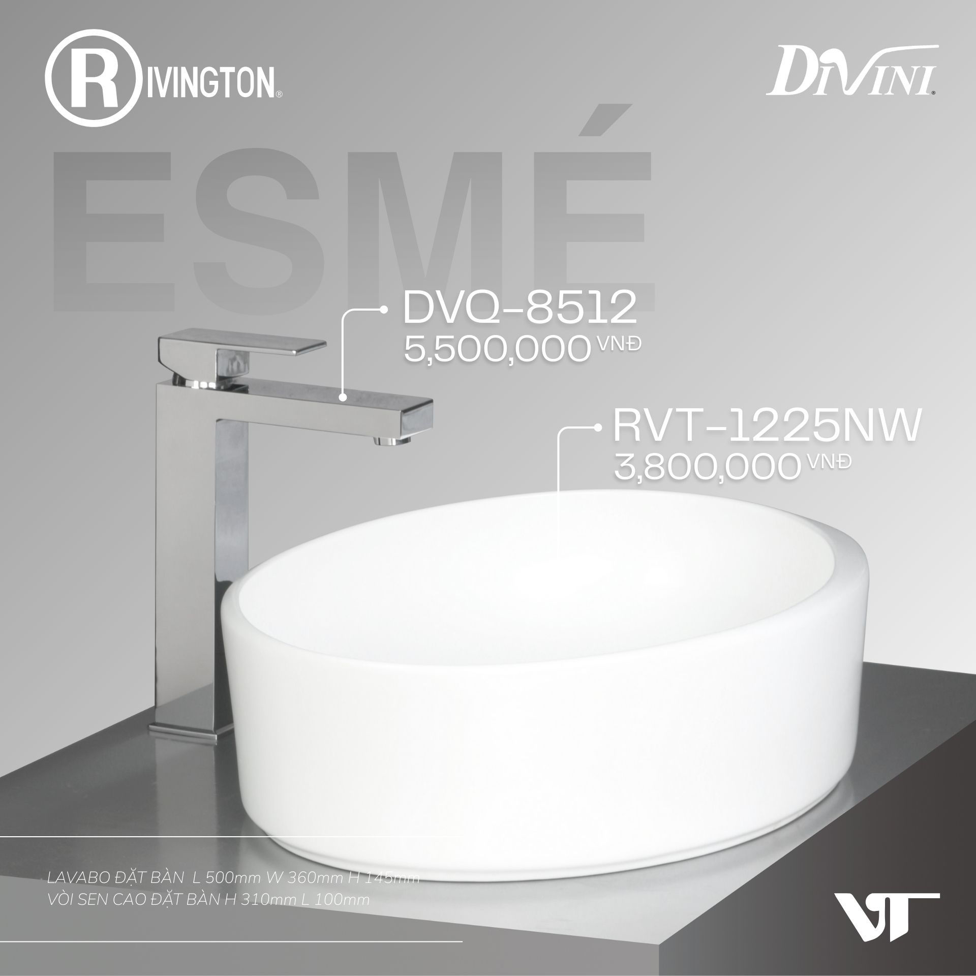 ESMÉ SET - Combo Lavabo và Vòi Lavabo