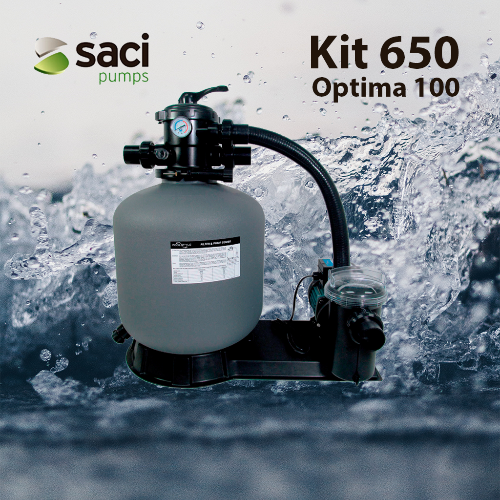 Bộ bơm và bình lọc Saci Kit 650 & Optima 100M