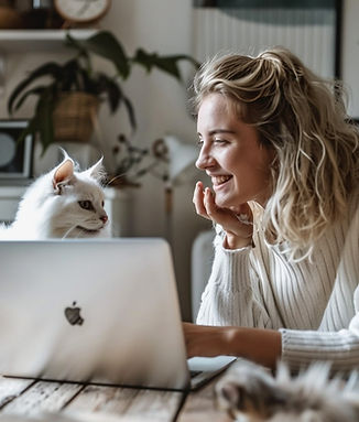 EverPal client with a cat in a virtual vet visit