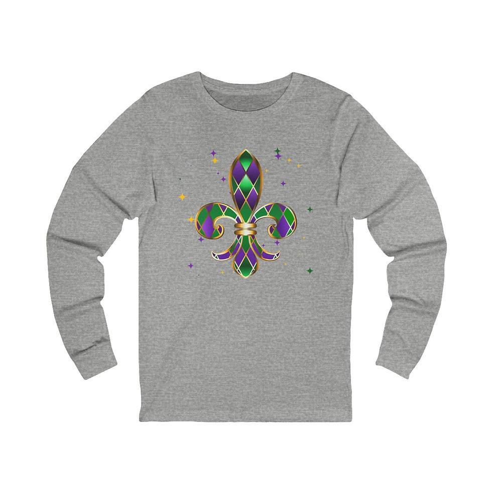 Thumbnail: Mardi Gras Fleur de Leis Jersey Long Sleeve Tee