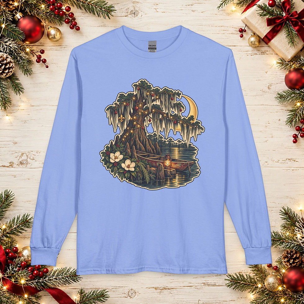 Thumbnail: Moonlit Christmas on the Bayou Long Sleeve T-Shirt