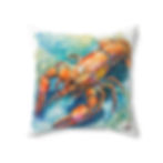 Thumbnail: Crawfish Watercolor Decorative Pillow