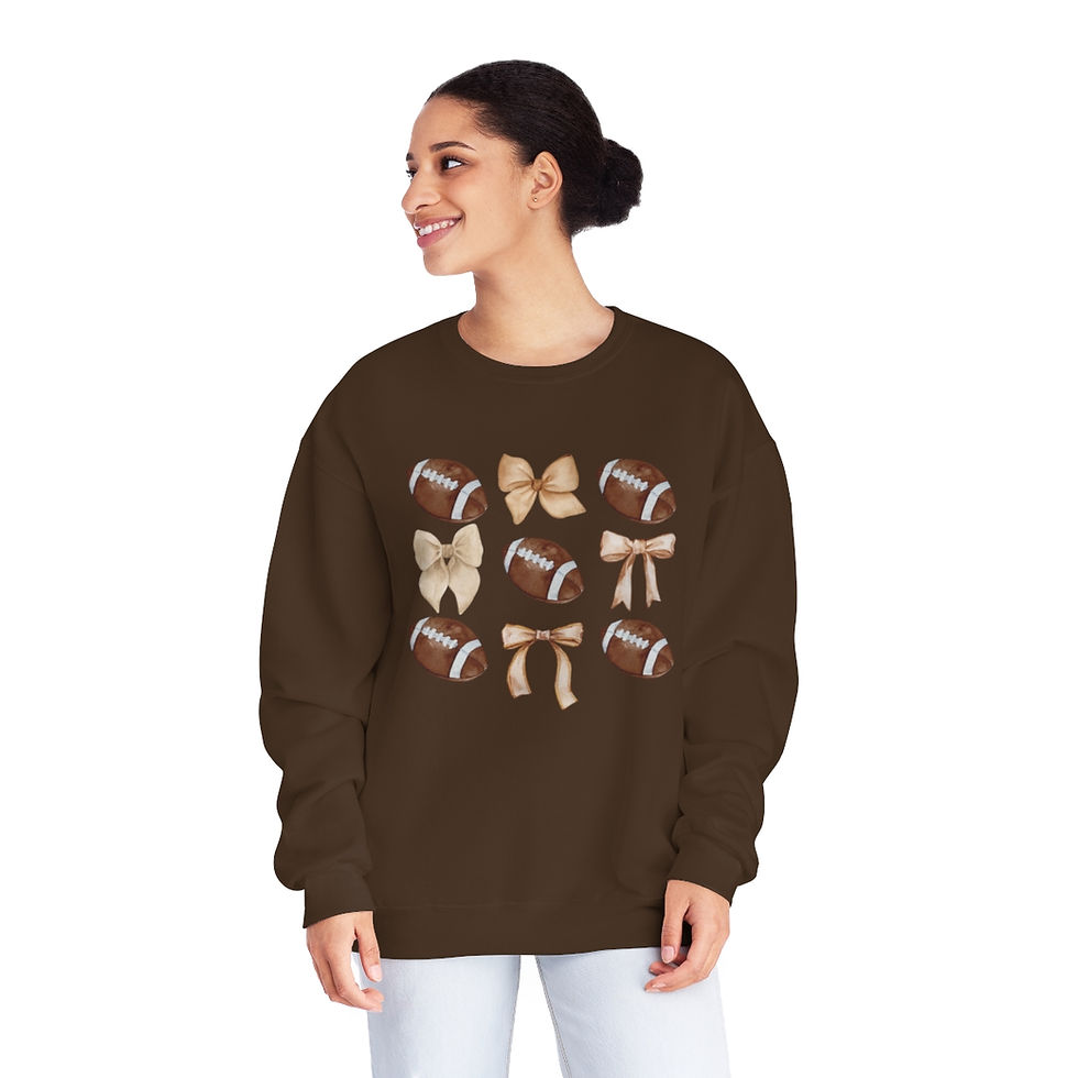 Thumbnail: Cheer Brown Bows Jerzees NuBlend® Crewneck Sweatshirt