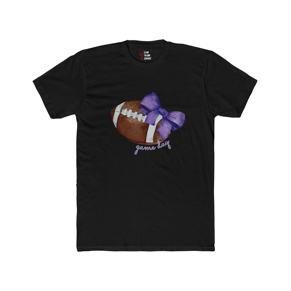 Thumbnail: Purple Game Day Bow Next Level Super Soft Tee