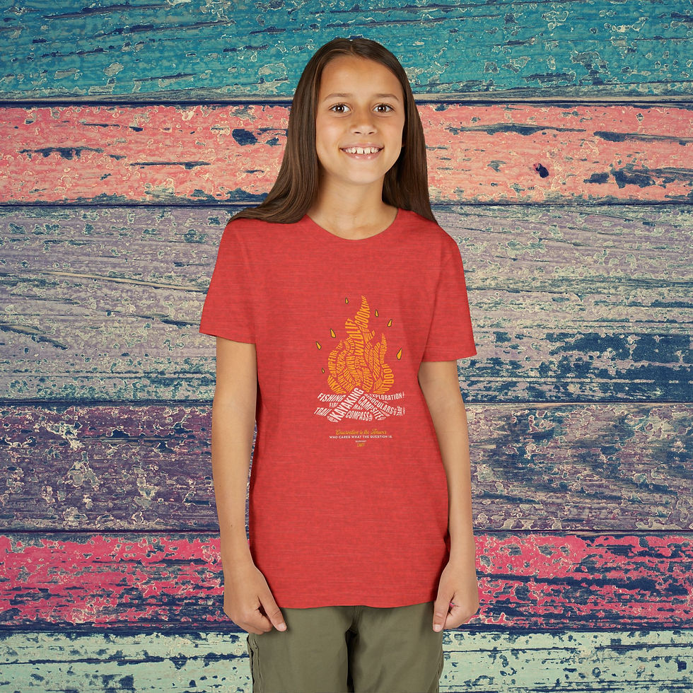 Thumbnail: LAWFF Youth Conservation Campfire Bella Canva Tee, Outdoor Adventure Shirt