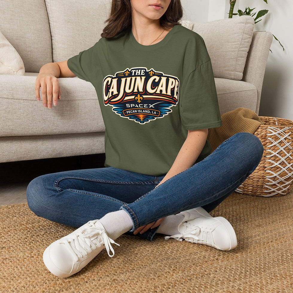 Thumbnail: Cajun Cape Pecan Island T-Shirt — The Cajun Cape SpaceX Graphic Tee