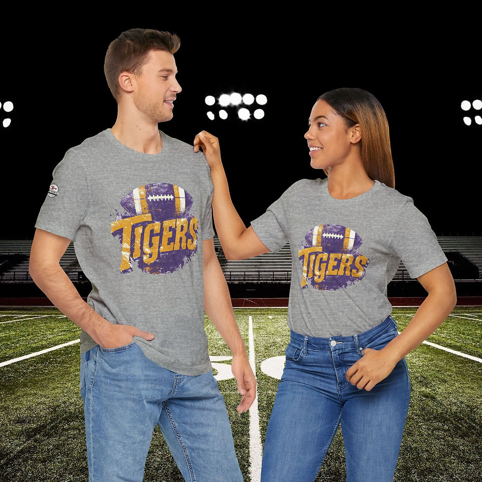 Thumbnail: Tigers Football Tee - Bella Canvas Unisex Game Day Outfit
