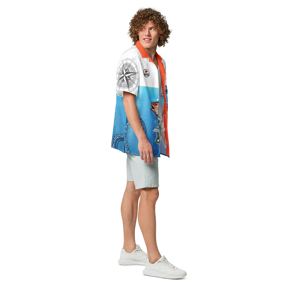 Thumbnail: Red Fish Nautical Unisex button shirt
