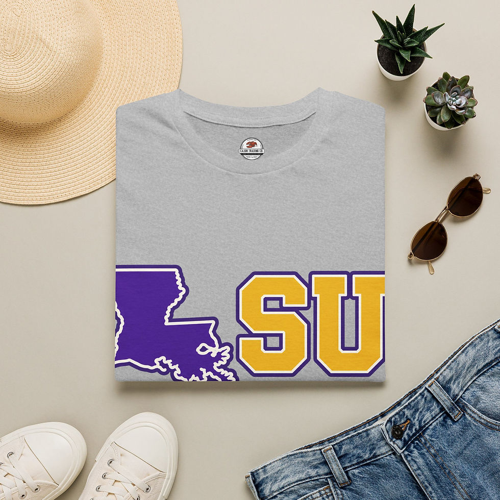 Thumbnail: LSU Louisiana State Outline T‑Shirt — Purple & Gold College Spirit Tee