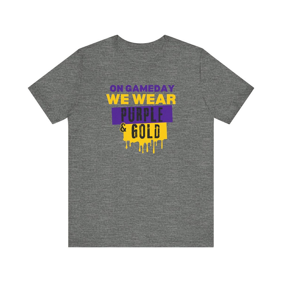 Thumbnail: We Wear Purple and Gold Bella Canvas Unisex Tee