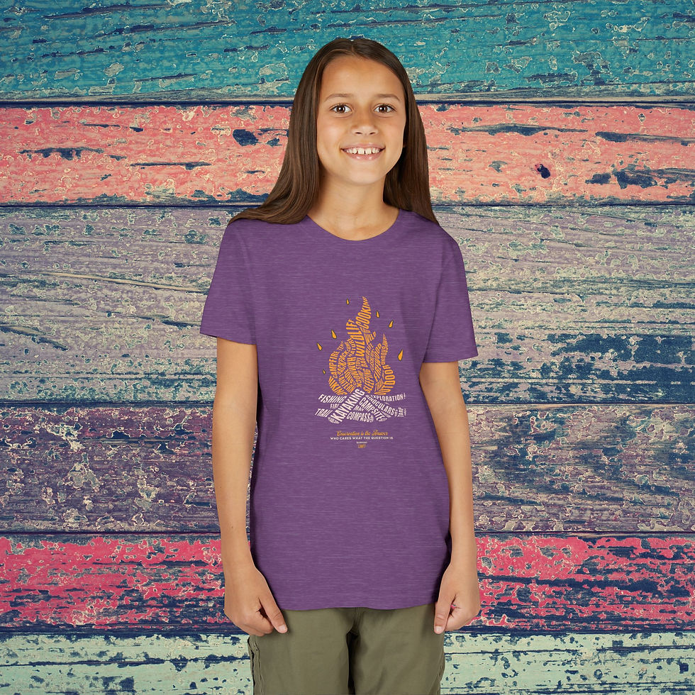 Thumbnail: LAWFF Youth Conservation Campfire Bella Canva Tee, Outdoor Adventure Shirt