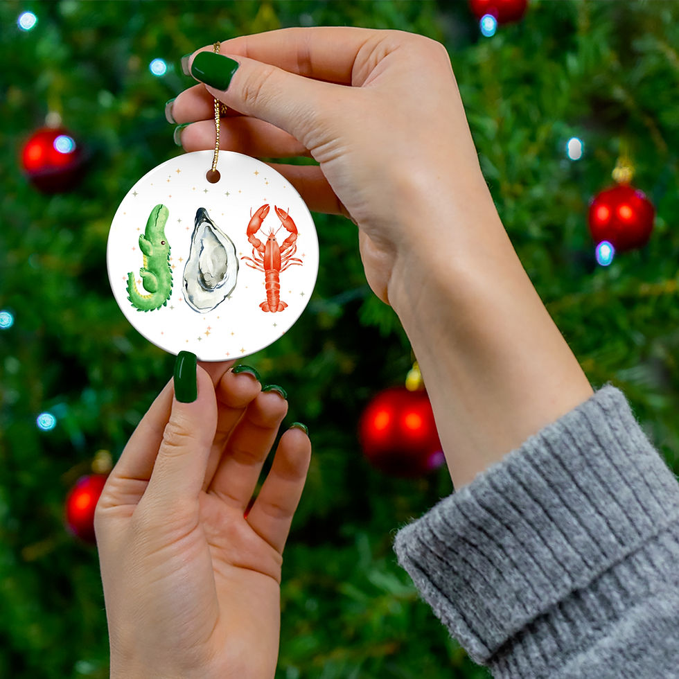 Thumbnail: Louisiana JOY Ceramic Ornament, 4 Shapes