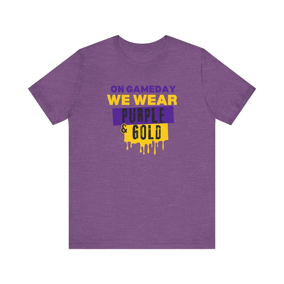 Thumbnail: We Wear Purple and Gold Bella Canvas Unisex Tee