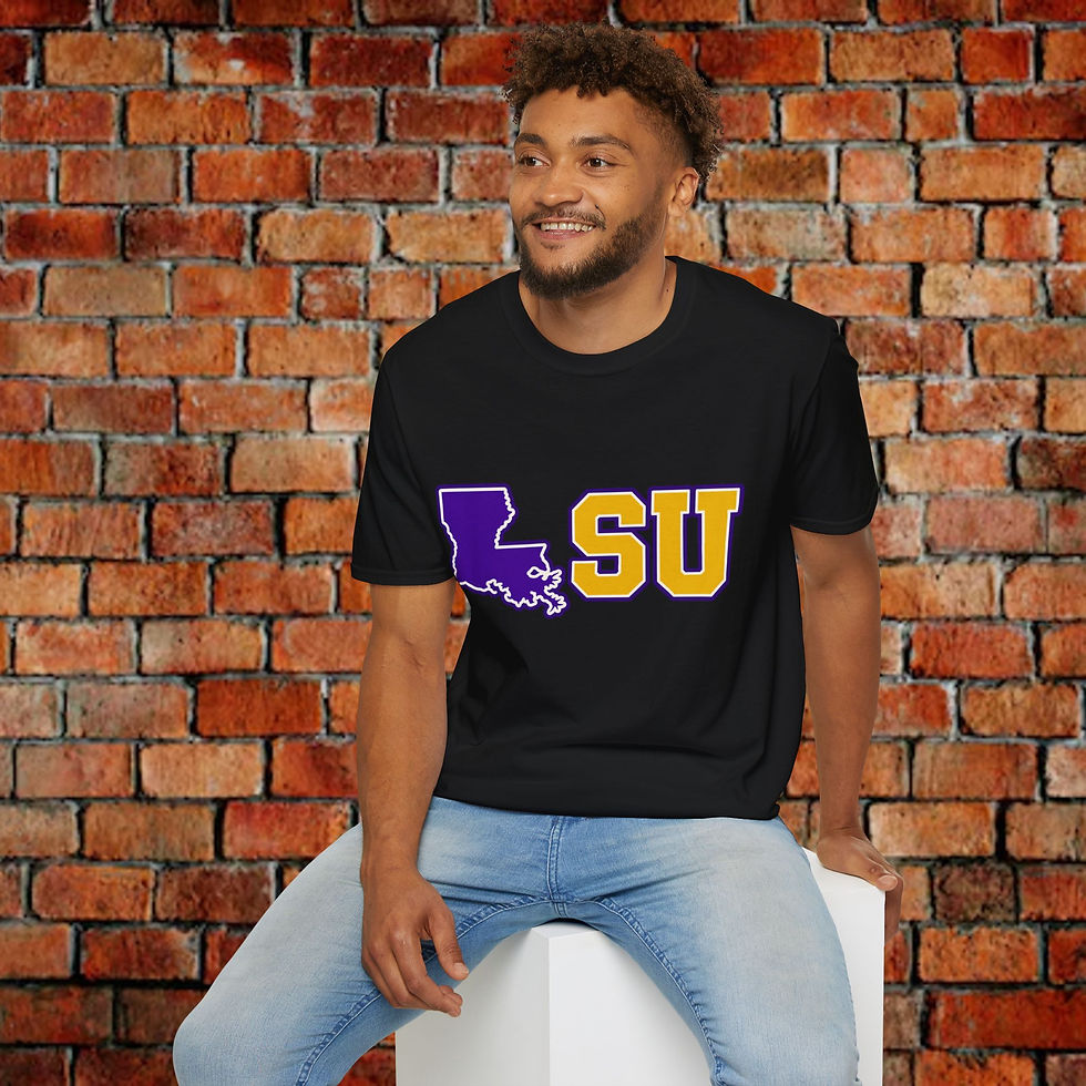 Thumbnail: LSU Louisiana State Outline T‑Shirt — Purple & Gold College Spirit Tee